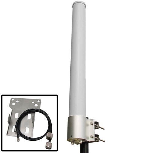 Picture of 2.4 GHz 10 dBi Dual Polarized MIMO Omni Antenna w/Ubiquiti® RocketM2 Mounting Kit