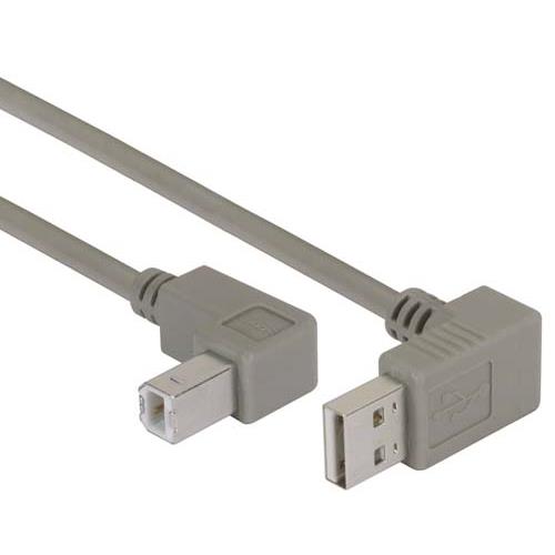 Picture of Right Angle USB Cable, Down Angle A Male/ Down Angle B Male, 0.3m