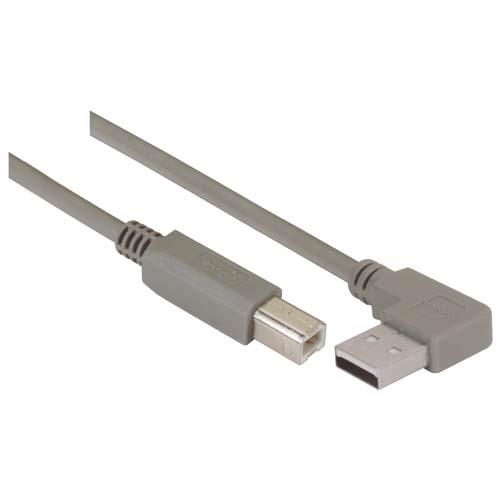Picture of Right Angle USB Cable, Left Angle A Male/Straight B Male, 4.0m