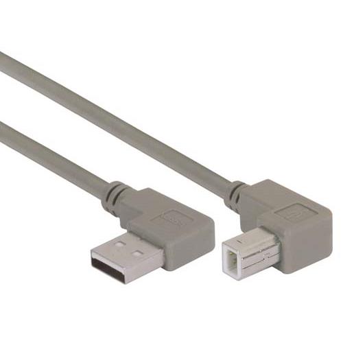 Picture of Right Angle USB Cable, Left Angle A Male/Up Angle B Male, 0.3m