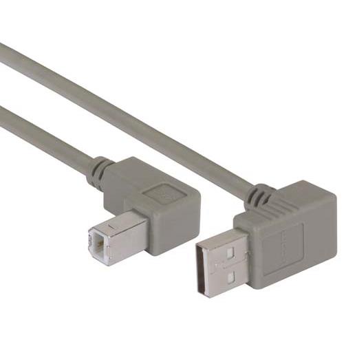 Picture of Right Angle USB cable, Up Angle A Male/ Down Angle B Male, 1.0m
