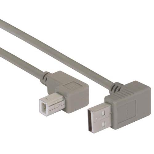 Picture of Right Angle USB cable, Up Angle A Male/ Up Angle B Male, 0.75m