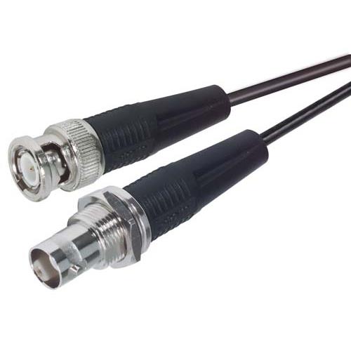 Picture of RG174/U Coaxial Cable, BNC Male / Female Bulkhead, 3.0 ft