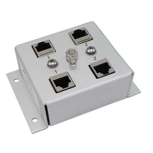 Picture of Indoor 2-Port 10/100/1000 Base-T Gas Tube CAT6 Lightning Protector - RJ45 Jacks