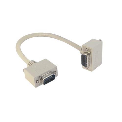 Picture of Deluxe Molded D-Sub Cable, DB9 Male / Right Angle Exit 3 Male, 15.0 ft