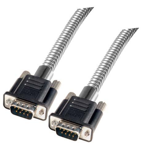 Picture of Metal Armored DB9 Cable, Male/Male, 5 ft