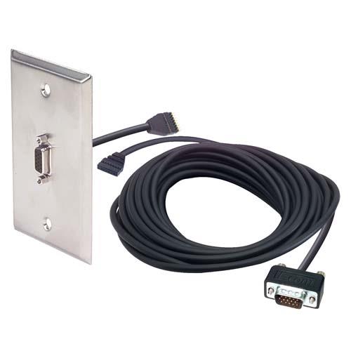Picture of SVGA HD15 Male/Female w/ Disconnect and Wall Plate 50.0 ft