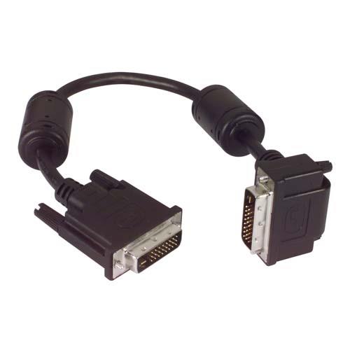 Picture of DVI-D Dual Link DVI Cable Male / Male Right Angle, Bottom 5.0 ft