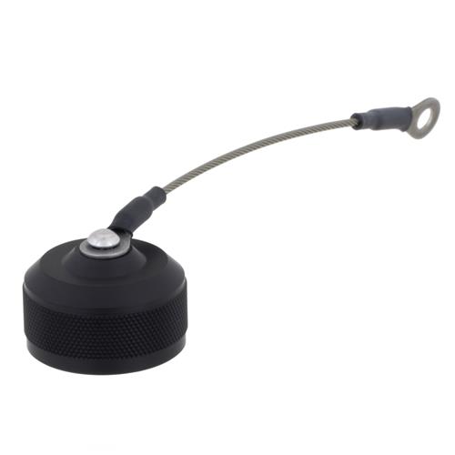 Picture of Dust Cap + Eyelet Lanyard for Ruggedized Flange Mounts, Anodized Aluminum