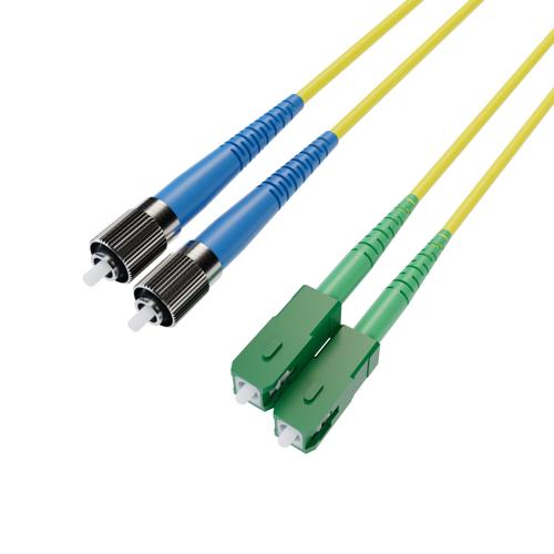Picture of Fiber Optic Patch Cable, Duplex FC UPC, NK to SC APC, SM OS2, 2.0mm Plenum, Yellow-1M