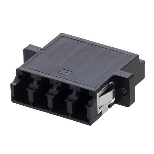 Picture of LC Internal Shutter Coupler, Quad, With Flange, Black