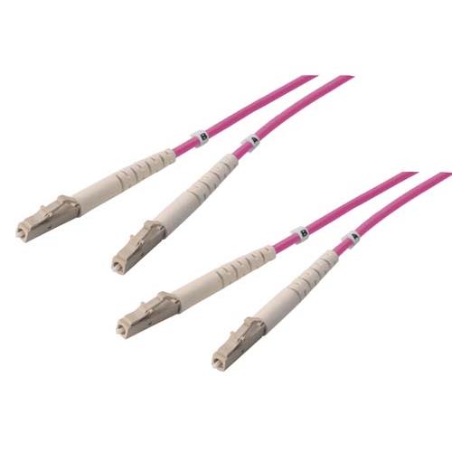 Picture of OM4 50/125, 100 Gig Multimode LSZH Fiber Cable, Dual LC / Dual LC, Magenta, 2.0m
