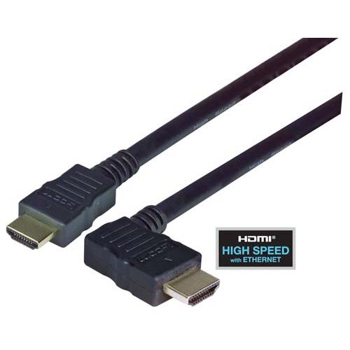 Picture of High Speed HDMI  Cable with Ethernet, Male/ Right Angle Male, Left Exit 2.0 M