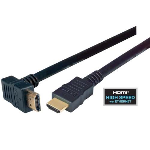 Picture of High Speed HDMI  Cable with Ethernet, Male/ Right Angle Male, LSZH, Top Exit 0.5 M