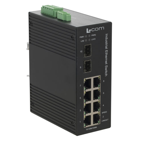 Picture of IES-Series 10 Port Industrial Ethernet Switch 8x RJ45 10/100/1000TX 2x SFP 1000FX