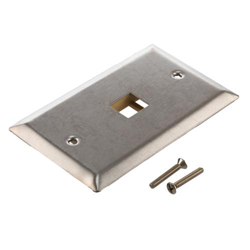 Picture of Stainless Steel Wall Plate with 1 Keystone Style Mount Opening