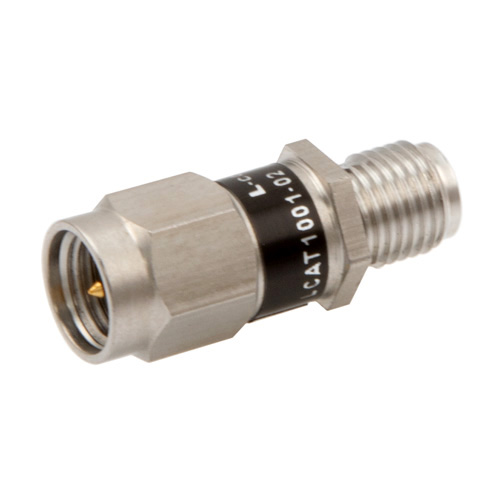 Picture of 2W/2 dB RF Fixed Attenuator, SMA Male to SMA Female Stainless Steel Body Up to 3 GHz