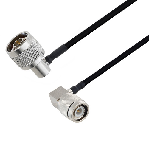 Picture of N Male Right Angle to TNC Male Right Angle Cable Assembly using LC141TBJ Coax, 1 FT
