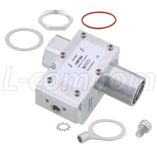 Picture of 7/16 M/F In/Out RF Surge Protector 100MHz - 512MHz 750W IP67 20kA Surge Filter Low PIM -155 dBc