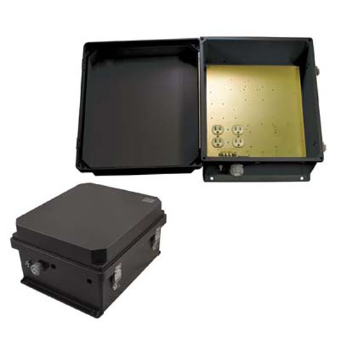 Picture of 14x12x7 Inch 120VAC Black Weatherproof Enclosure with Intergral Heating System
