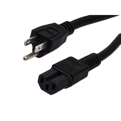 Picture of PC/PDU Power Cord - NEMA 5-15 to C15 - 15 Amp - 6 FT - Black