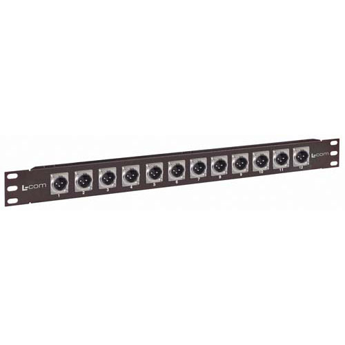 Picture of 1.75" x 19" Panel (Black), 12 - XLR Male Connectors