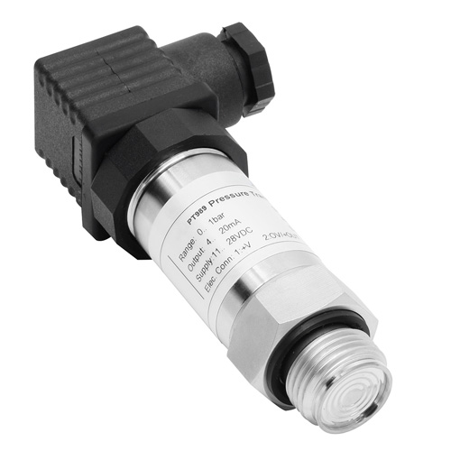 Picture of Pressure Transmitter, 0-5psi, 4-20mA out, 11-28V, Stainless 316L, NPT1/2 M, DIN 43650, Plug, Gauge