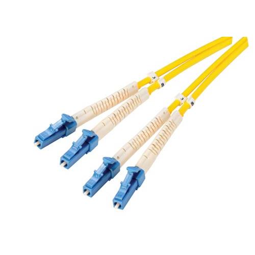 Picture of Fiber Optic Patch Cable, Dual LC/ PC to LC/PC OS1 Bend Insensitive Single Mode, OFNR, Yellow-2M