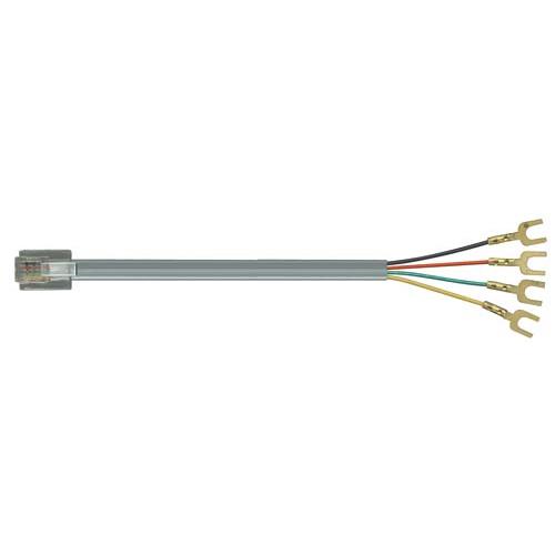 Picture of Flat Modular Cable, RJ11 (6x4) / Spade Lug, 2.0 ft