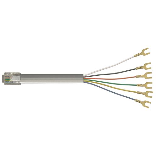 Picture of Flat Modular Cable, RJ12 (6x6) / Spade Lug, 2.0 ft