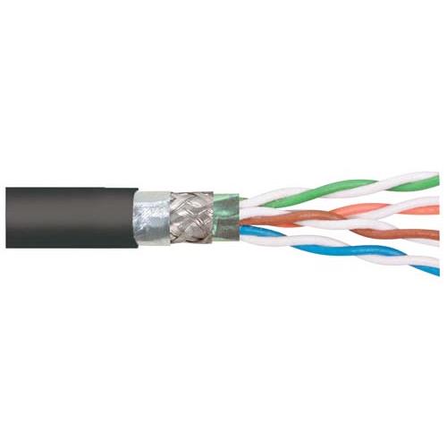 Picture of Cat. 5E, Zero-Halogen Hi-flex PUR Jacket, Double Shielded, 4 Pr. Str. 26 AWG, 1,000ft, Black