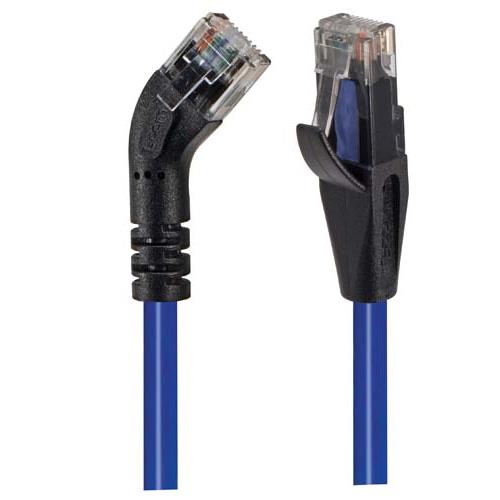 Picture of Category 6 45° Patch Cable, Straight/Left 45° Angle, Blue 1.0 ft