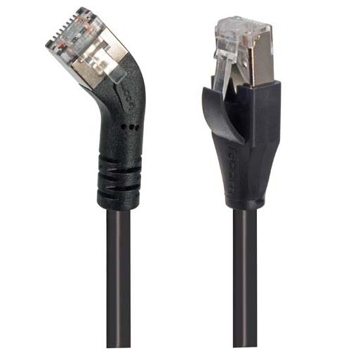 Picture of Category 6 Shielded 45° Patch Cable, Straight/Right 45° Angle, Black 10.0 ft