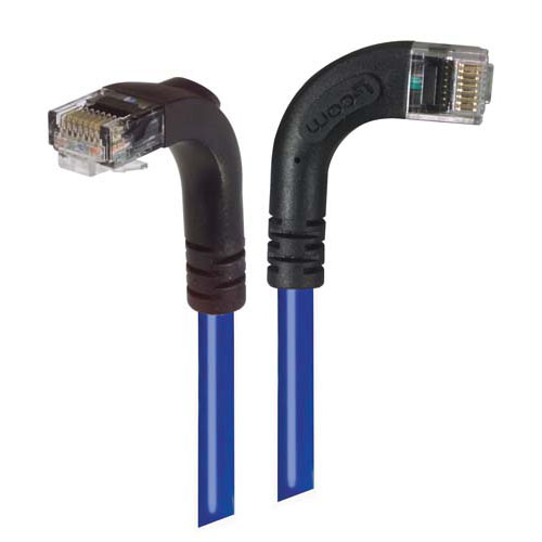 Picture of Category 6 Right Angle Patch Cable, RA Right Exit/Right Angle Down- Blue, 1.0 ft
