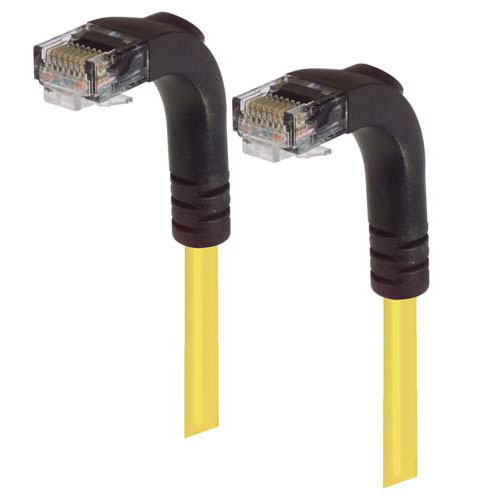 Picture of Category 6 Right Angle RJ45 Ethernet Patch Cords - RA (Down) to RA (Down) - Yellow, 5.0Ft