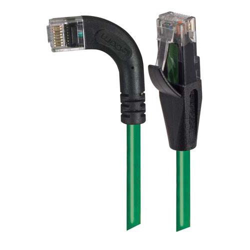 Picture of Category 6 Right Angle RJ45 Ethernet Patch Cords - Straight to RA (Left) - Green, 1.0Ft