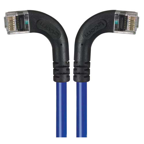 Picture of Category 6 Right Angle RJ45 Ethernet Patch Cords - RA (Left) to RA (Right) - Blue, 2.0Ft