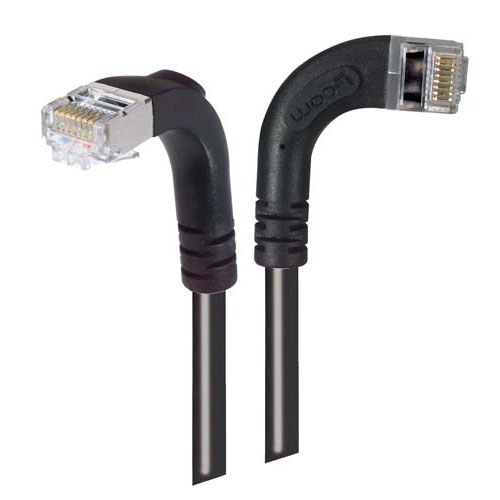 Picture of Shielded Category 6 Right Angle Patch Cable, Right Angle Right/Right Angle Down, Black, 10.0 ft