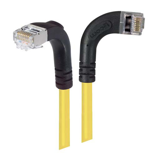 Picture of Shielded Category 6 Right Angle Patch Cable, Right Angle Right/Right Angle Down, Yellow, 7.0 ft