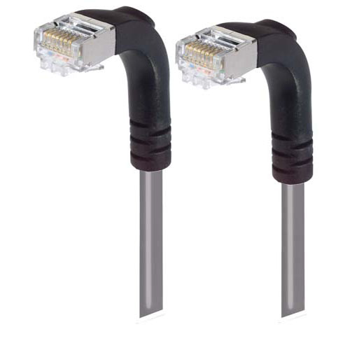Picture of Shielded Category 6 Right Angle Patch Cable, Right Angle Down/Right Angle Down, Gray, 7.0 ft