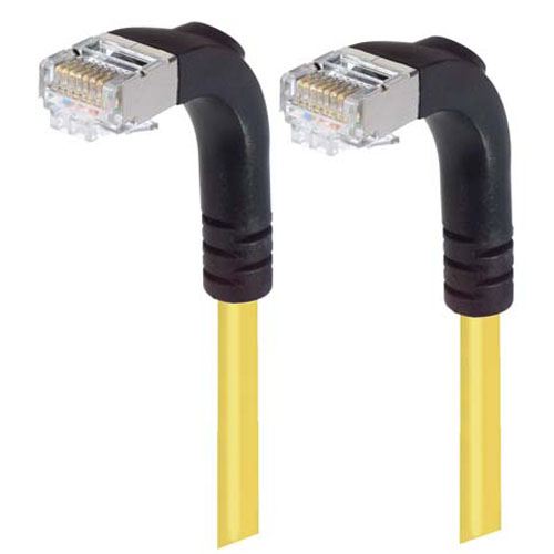 Picture of Shielded Category 6 Right Angle Patch Cable, Right Angle Down/Right Angle Down, Yellow, 3.0 ft