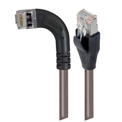 Picture of Shielded Category 6 Right Angle Patch Cable, Straight/Right Angle Left, Gray, 3.0 ft
