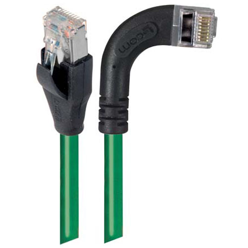 Picture of Shielded Category 6 Right Angle Patch Cable, Straight/Right Angle Right, Green, 10.0 ft