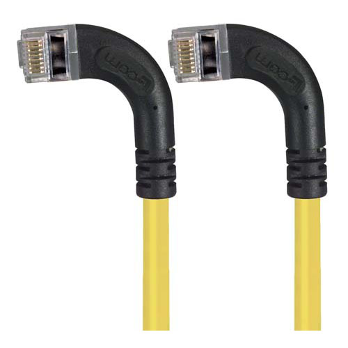 Picture of Shielded Category 6 Right Angle Patch Cable, Right Angle Left/Right Angle Left, Yellow, 5.0 ft