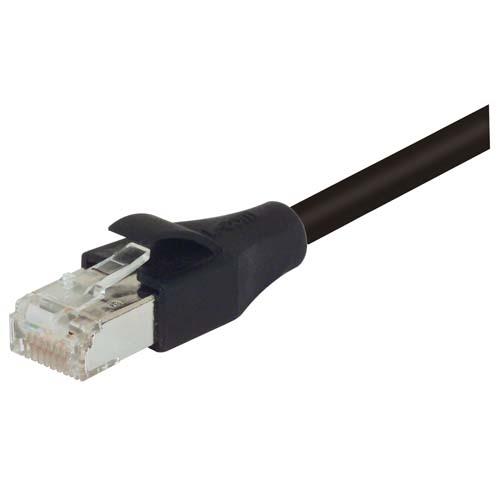 Picture of Shielded Cat 6 Cable, RJ45 / RJ45 LSZH Black Jacket, 60.0 ft
