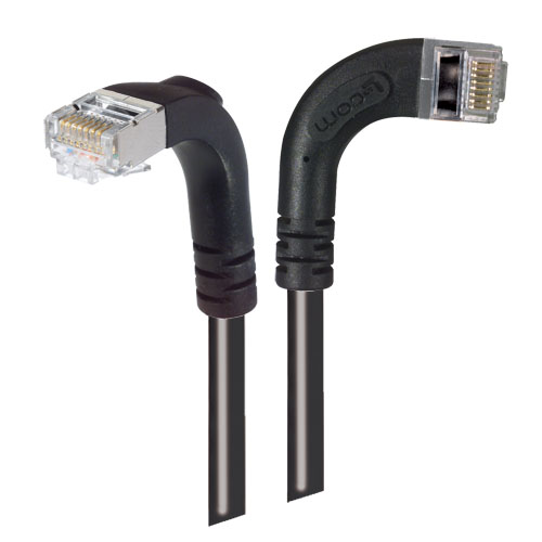 Picture of Category 6 Shielded LSZH Right Angle Patch Cable, Right Angle Right/Right Angle Down, Black, 2.0 ft
