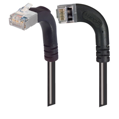 Picture of Category 6 Shielded LSZH Right Angle Patch Cable, Right Angle Left/Right Angle Up, Black, 3.0 ft