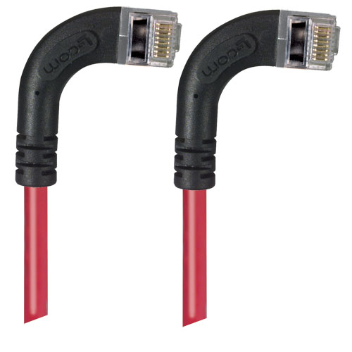 Picture of Category 6 Shielded LSZH Right Angle Patch Cable, Right Angle Right/Right Angle Right, Red, 15.0ft