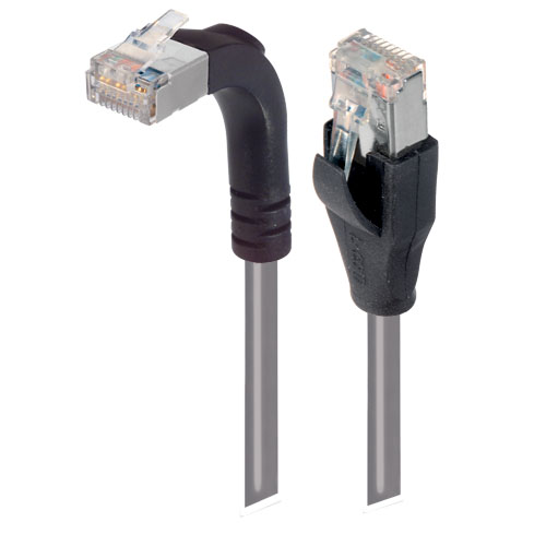 Picture of Category 6 Shielded LSZH Right Angle Patch Cable, Straight/Right Angle Up, Gray, 25.0 ft