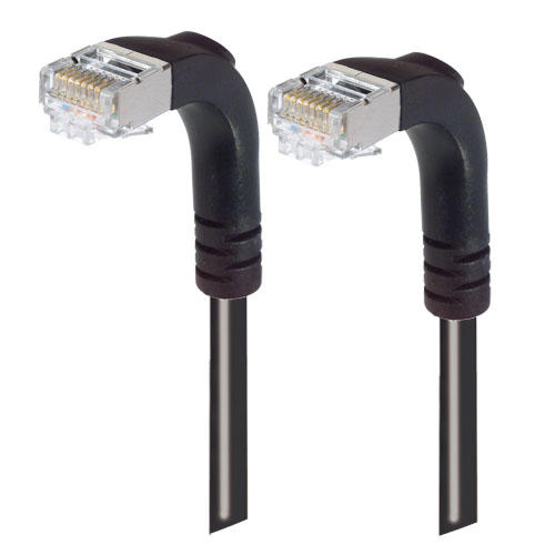 Picture of Category 6 Shielded LSZH Right Angle Patch Cable, Right Angle Down/Right Angle Down, Black, 10.0 ft